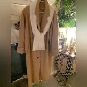 Ravishing Regency 100% Camelhair Maxi Trench w/Scarf. Generous Size 6. EUC